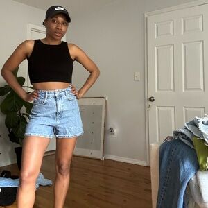 High waist denim shorts